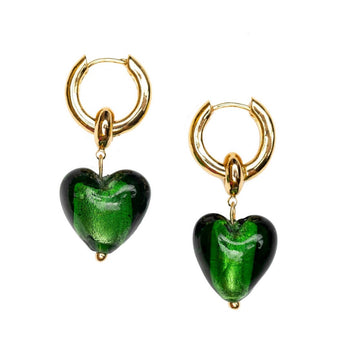 IN YOUR HEART EARRINGS GREEN