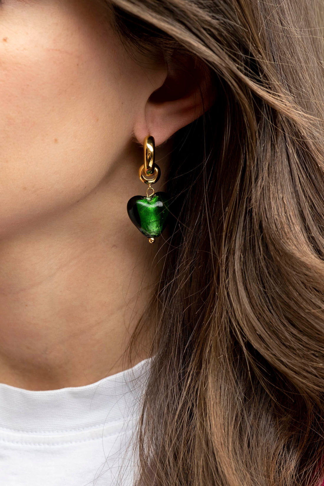 IN YOUR HEART EARRINGS GREEN