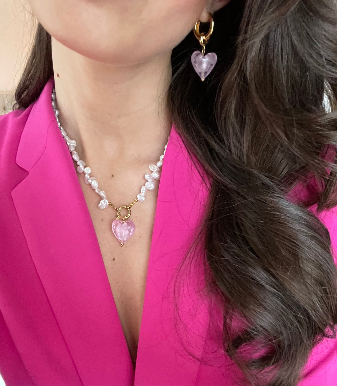 LOVE PENDANT NECKLACE PINK